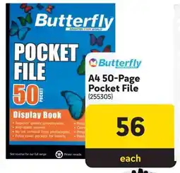 Makro Butterfly A4 50-Page Pocket File offer