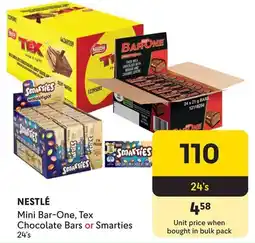 Makro Nestlé Mini Bar-One, Tex Chocolate Bars or Smarties offer