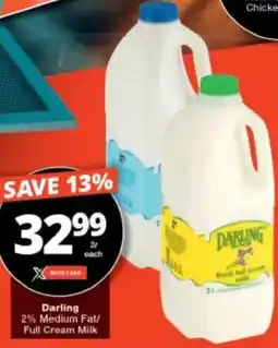 Checkers Darling 2% Medium Fat/ Full Cream Milk offer