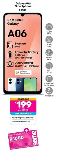 Game Samsung Galaxy A06 Smartphone 64GB offer