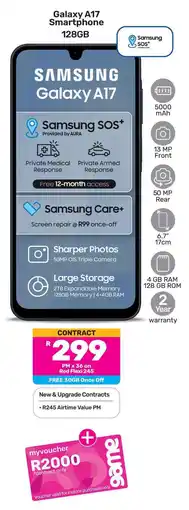 Game Samsung Galaxy A17 Smartphone 128GB offer