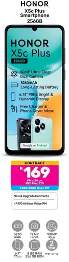 Game Honor X5c Plus Smartphone 256GB offer