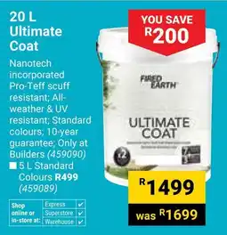Builders Warehouse Fired Earth Ultimate Coat offer