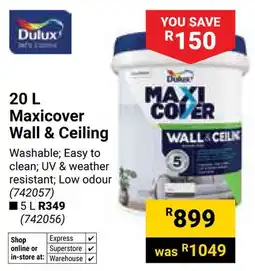 Builders Warehouse Dulux Maxicover Wall & Ceiling offer