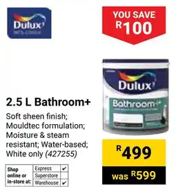 Builders Warehouse Dulux Bathroom+ offer
