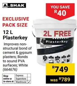 Builders Warehouse A.Shak Plasterkey offer