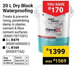 Builders Warehouse Fired Earth Dry Block Waterproofing offer