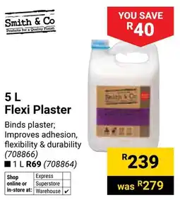 Builders Warehouse Smith & Co Flexi Plaster offer