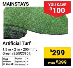 Builders Warehouse Mainstays Artificial Turf offer