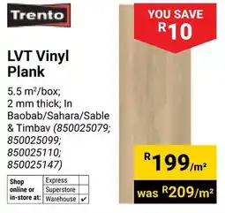Builders Warehouse Trento LVT Vinyl Plank offer