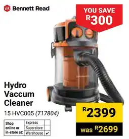 Builders Warehouse Bennett Read Hydro Vaccum Cleaner offer