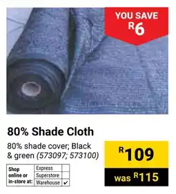 Builders Warehouse 80% Shade Cloth offer