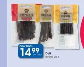 Clicks Deli Biltong 25g offer