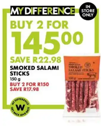 Woolworths Smoked salami sticks offer