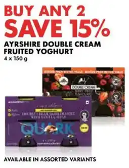 Woolworths Ayrshire double cream fruited yoghurt offer