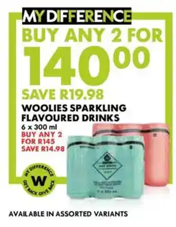 Woolworths Woolies sparkling flavoured drinks offer