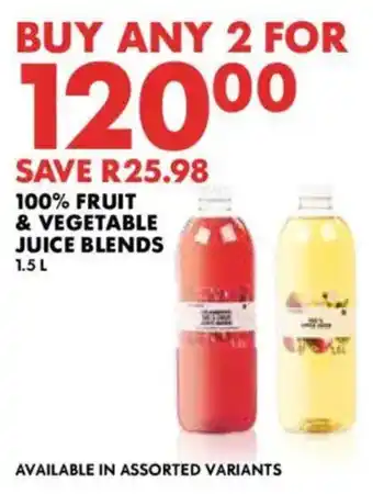 Woolworths 100% fruit & vegetable juice blends offer