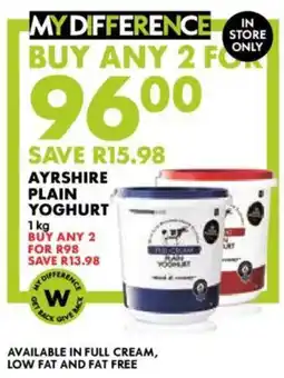 Woolworths Ayrshire plain yoghurt offer