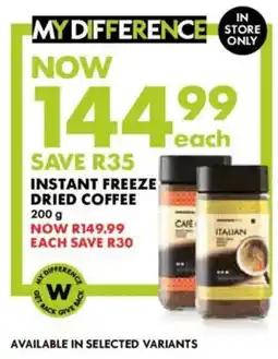 Woolworths Instant freeze dried coffee offer