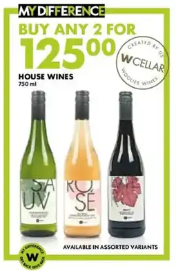 Woolworths House wines offer