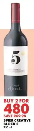 Woolworths Spier creative block 5 offer