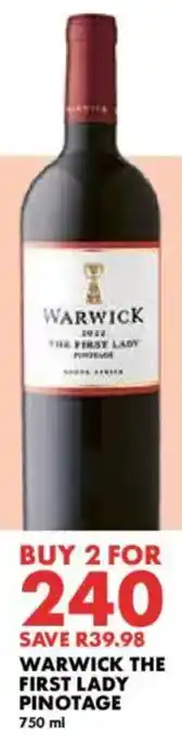 Woolworths Warwick the first lady pinotage offer