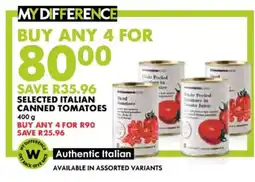 Woolworths Selected italian canned tomatoes offer
