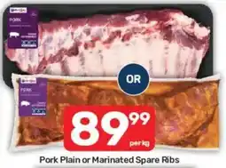 Pick n Pay Pork Plain or Marinated Spare Ribs offer