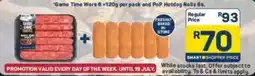 Pick n Pay Game Time Wors and PnP Hotdog Rolls offer