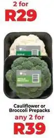 Food Lover's Market Cauliflower or broccoli prepacks offer