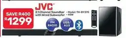 Pick n Pay Hypermarket Jvc - 2.1 channel soundbar with wired subwoofer - th-by370 offer