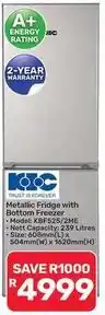 Pick n Pay Hypermarket Kic - metallic fridge with bottom freezer kbf525/2me offer
