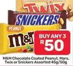 Pick n Pay Hypermarket Twix - m&m chocolate coated peanut, mars, or snickers assorted offer