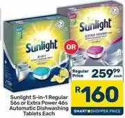Sunlight - 5-in-1 regular 56s or extra power 46s automatic dishwashing tablets