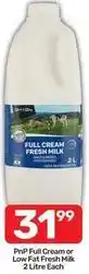 Pick n Pay Full cream or low fat fresh milk offer