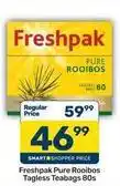 Pick n Pay Freshpak - pure rooibos tagless teabags offer