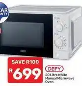 Pick n Pay Defy - 20 litre white manual microwave oven offer