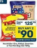 Pick n Pay Nestlé - bar-one, kitkat, smarties or tex mini bag offer
