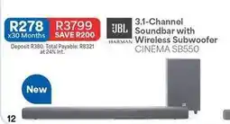 OK Furniture Jbl - 3.1-channel soundbar with wireless subwoofer cinema sb550 offer