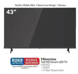 OK Furniture Hisense - full hd smart led tv 43 43a4q offer