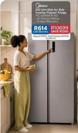 OK Furniture Total - 513 litre side-by-side inverter freezer-fridge hc-689wen-nd offer