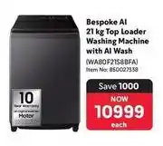 Makro Samsung - bespoke ai 21 kg top loader washing machine with ai wash (wa80f21s8bfa) offer