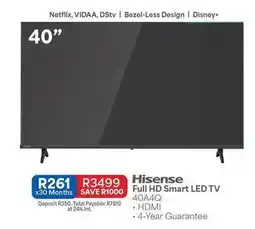 OK Furniture Hisense - full hd smart led tv 40a4q offer