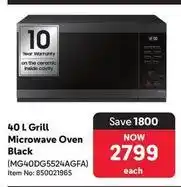 Makro 40 l grill microwave oven black (mg40dg5524agfa) offer