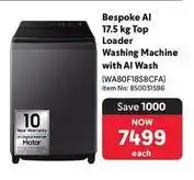 Makro Samsung - bespoke ai 17.5 kg top loader washing machine with ai wash (wa80f18s8cfa) offer