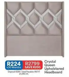 OK Furniture Total - crystal queen upholstered headboard offer