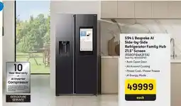 Makro Samsung - 594 l bespoke ai side-by-side refrigerator family hub 21.5 screen r s93df6a2ffa offer