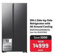 Makro 564 l side-by-side refrigerator with all around cooling (rs57dg4000b4fa) offer