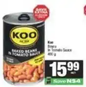 Spar Koo - baked beans in tomato sauce offer