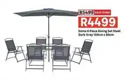 Leroy Merlin Doma 6 piece dining set steel dark grey offer